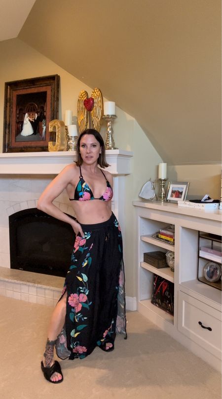 This set is perfect for those tropical vacations or just a trip to the pool. I love that the pants are flowy and open on the sides. They even match the bathing suit perfectly! Wearing size 4 in bathing suit and size small in pants.

#LTKSeasonal #LTKover40 #LTKtravel