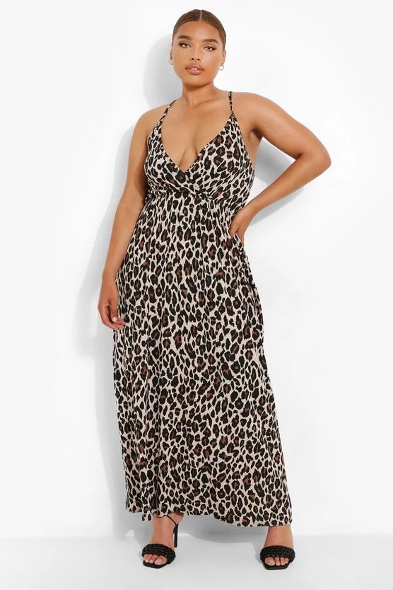 Plus Leopard Jersey Wrap Maxi Dress | Boohoo.com (US & CA)