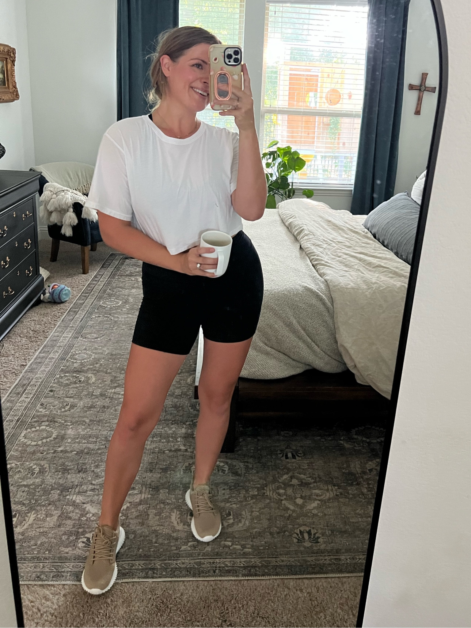 Crz bike shorts and crop top wearing medium in both. Also loving my new workout shoes sooo comfy! 

#LTKFind #LTKFitness