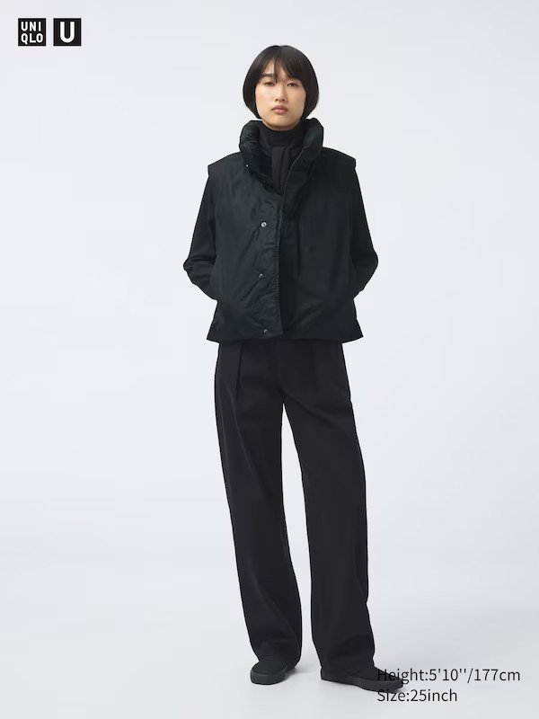 Denim Pleated Trousers (Long) | UNIQLO (UK)