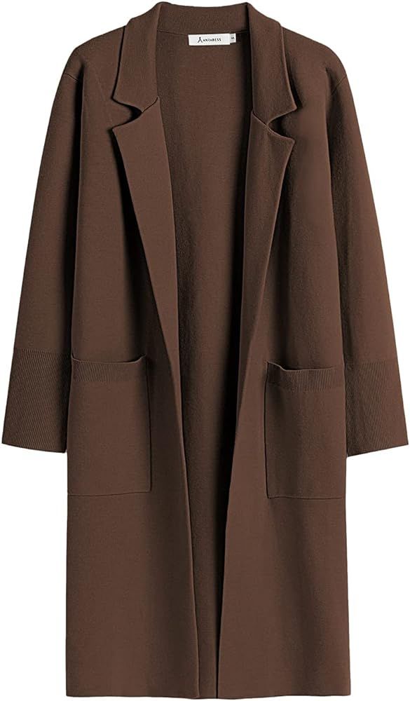 Cardigan for Women Oversized Open Front Sweater Coat Long Sleeve Lapel Blazer Jacket Fall Outwear... | Amazon (US)