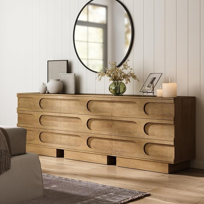 Nathan James Iris 3 Drawer Dresser, Mid-Century Modern Solid Wood Dresser for Bedroom, Light Brow... | Amazon (US)