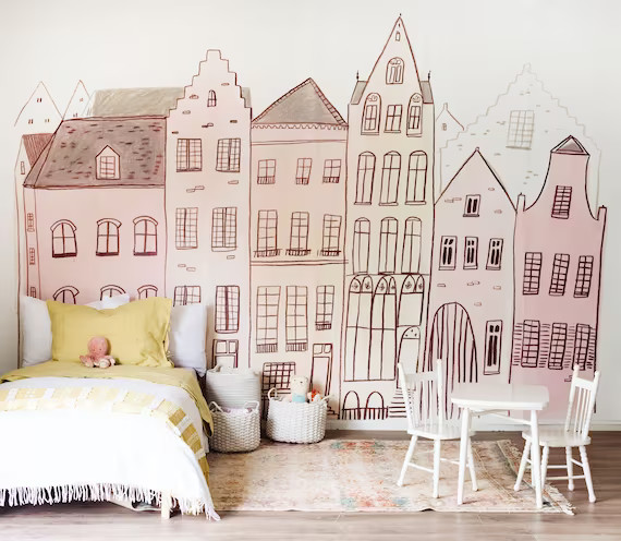 Madeline Wallpaper Light  Nursery Paris Wallpaper  Paris | Etsy Canada | Etsy (CAD)