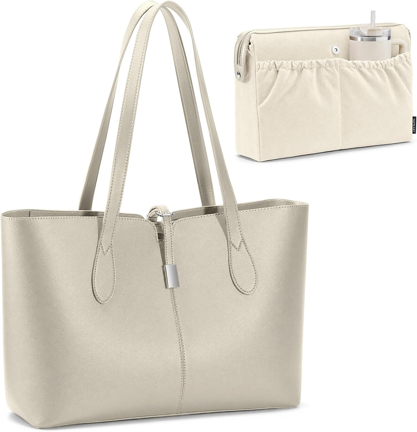 Tote Bag for Women 15.6" Work Handbag with Removable Laptop Sleeve | Amazon (US)