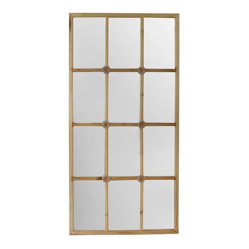 Natural Wood Framed Panel Wall Mirror, 20x40 | At Home