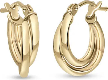 14K Gold Overlap Hoop Earrings | Nordstrom