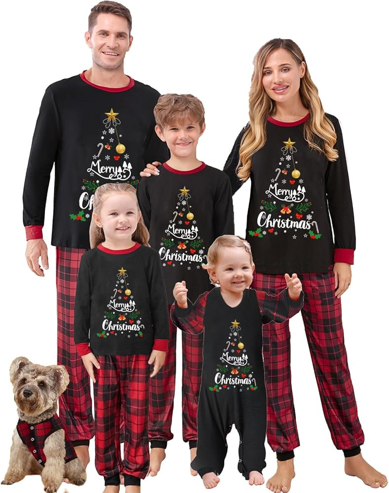 OAKFashion Christmas Family Pajamas Sets, Christmas Family Matching Pajamas Sleepwear Pjs | Amazon (US)