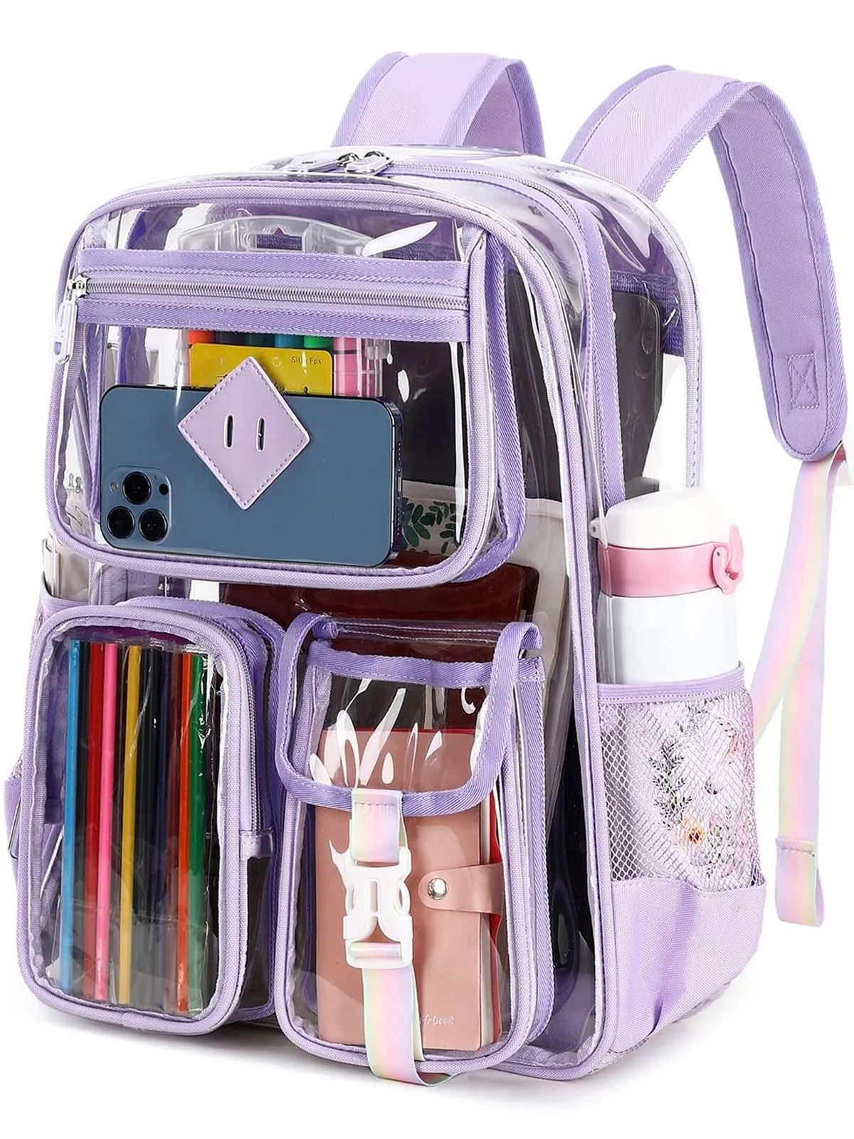 Sanmadrola Large Clear Backpack Heavy Duty Stadium Approved Girls Backpack Waterproof Pvc Transpa... | Walmart (US)