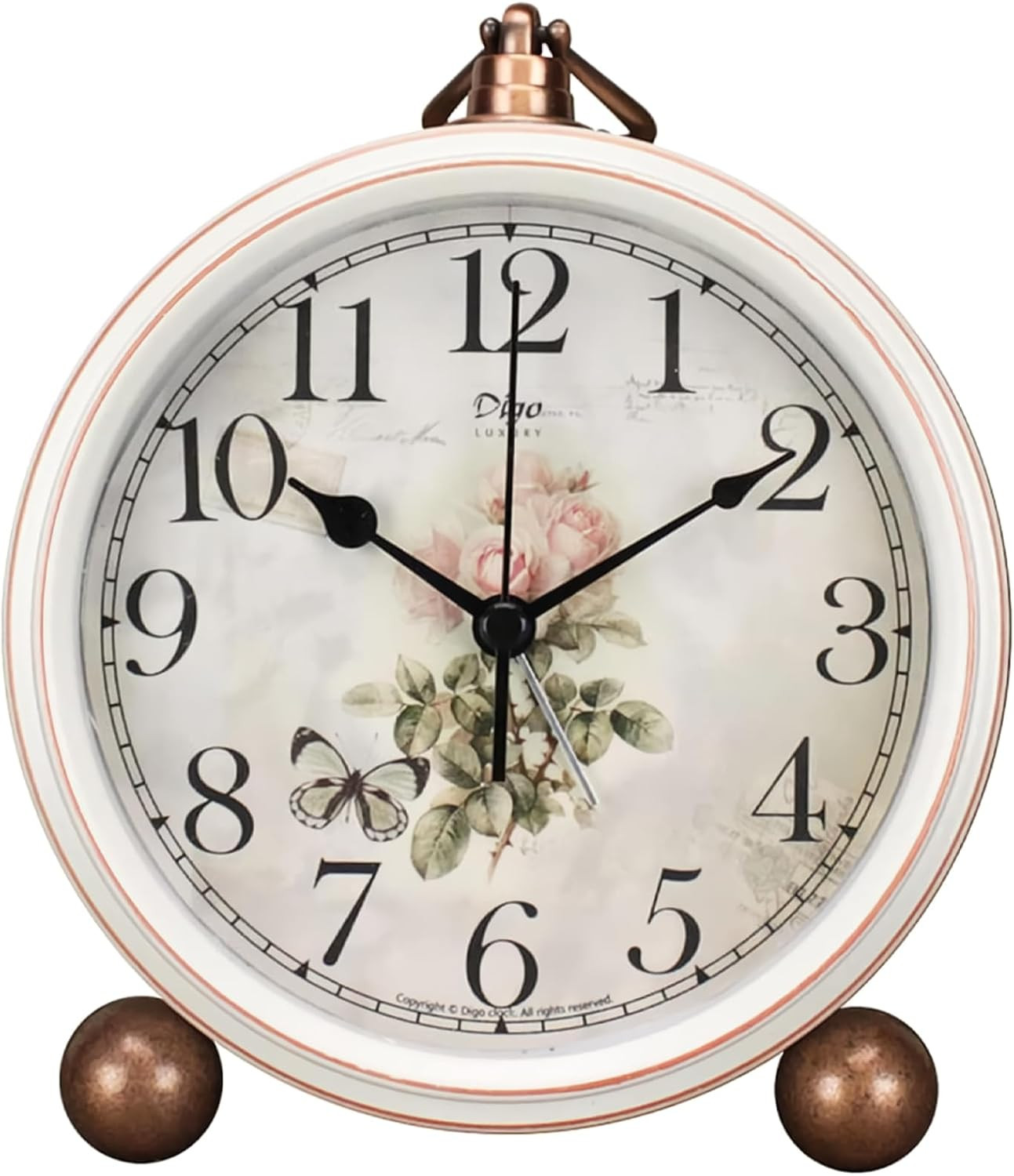 Maxspace Classic Vintage Clock - Elegant and Decorative Analog Clocks,Silent Non-Ticking Clock with Distressed Metal Frame for Office, Living Room or Bedroom | Amazon (US)