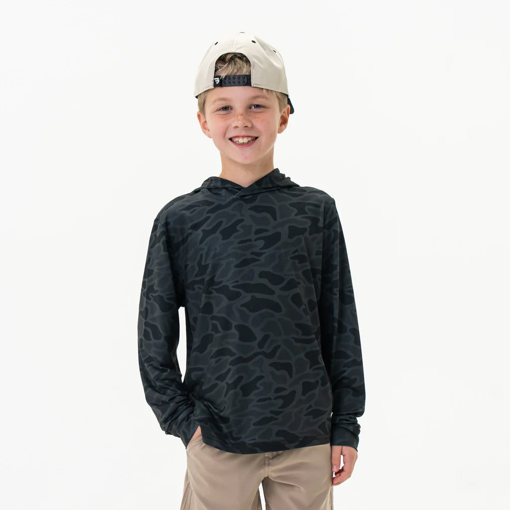 Youth Performance Hoodie - Black Camo | BURLEBO