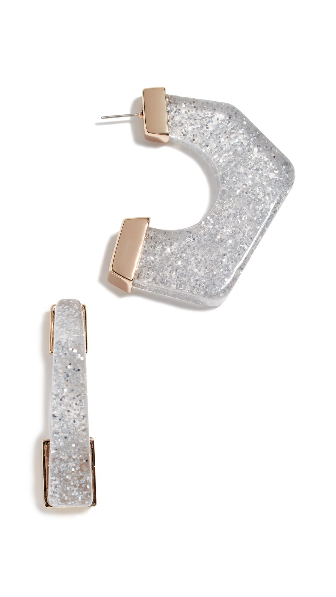Rebecca Minkoff Glitter Resin Hoop Earrings | Shopbop