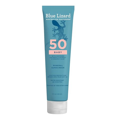 Blue Lizard BABY Mineral Sunscreen with Zinc Oxide, SPF 50+, Water Resistant, UVA/UVB Protection with Smart Cap Technology - Fragrance Free, 5 oz. Tube | Amazon (US)