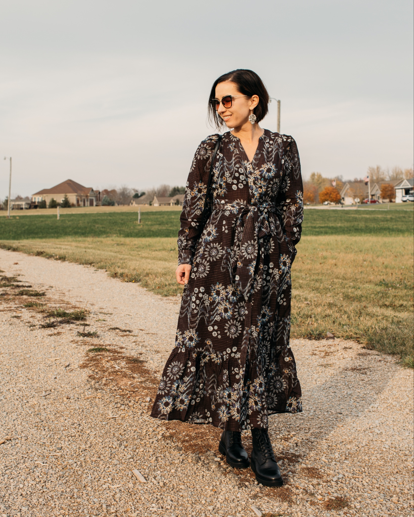 From dresses to denim, these @samuelhubbardshoe Lombard Lug Sole Boots have me covered in comfort and style this season! Paired them with a stunning @marieolivercollection dress featuring the dreamy Constellation print for an effortlessly chic look (more on this dress/designer coming up… stay tuned!)✨🌌 

🥾Handcrafted in Portugal with luxe leather, these boots are ready for any fall adventure. So far, they're as comfy as they are sturdy, and I can't wait to style them more this winter! 

🛍️shop the outfit via the link in my bye-oh👆🏻they’re on sale right now too. 🎉

#OOTD #FallFashion #WinterStyle #DressToDenim #BootSeason  #gifted 

#LTKSaleAlert #LTKSeasonal #LTKShoeCrush