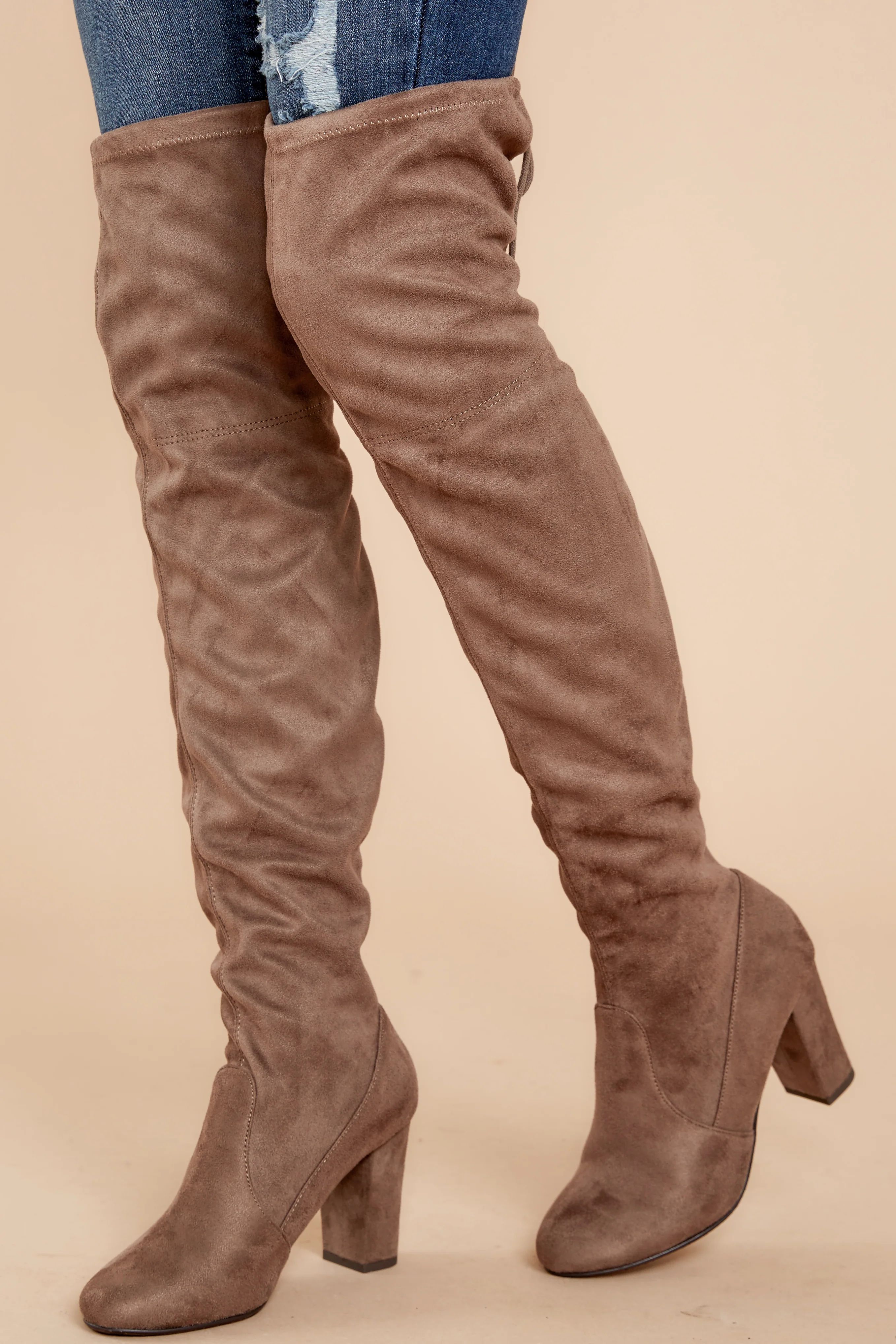 Great Strides Taupe Knee High Boots | Red Dress 
