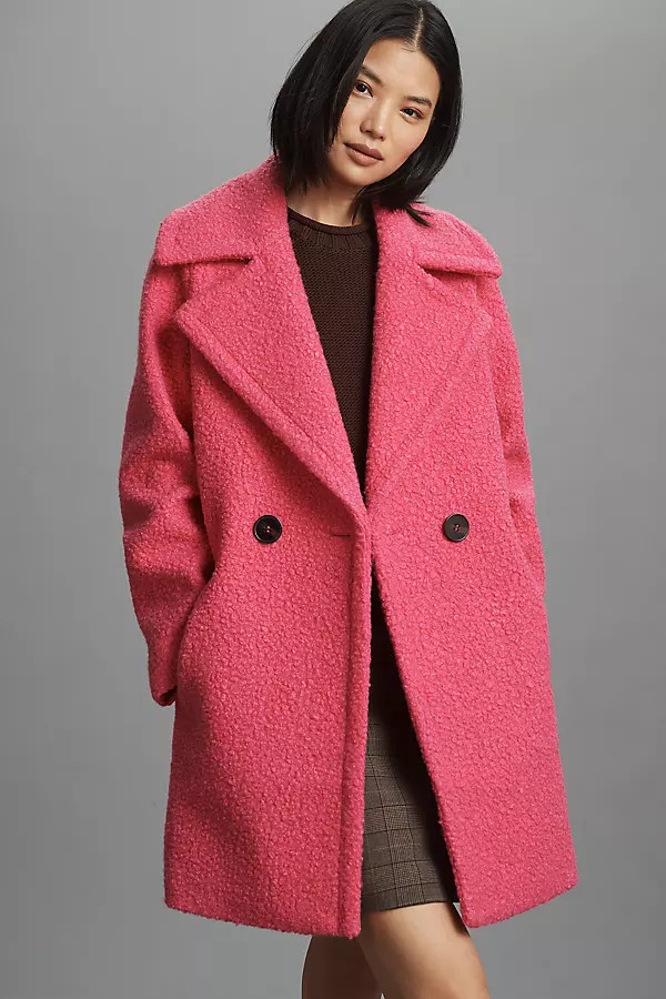 Flat Bouclé Double-Breasted Overcoat Jacket | Anthropologie (US)