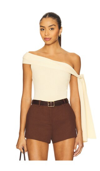 Mariah Asymmetrical Top in Butter Yellow | Revolve Clothing (Global)