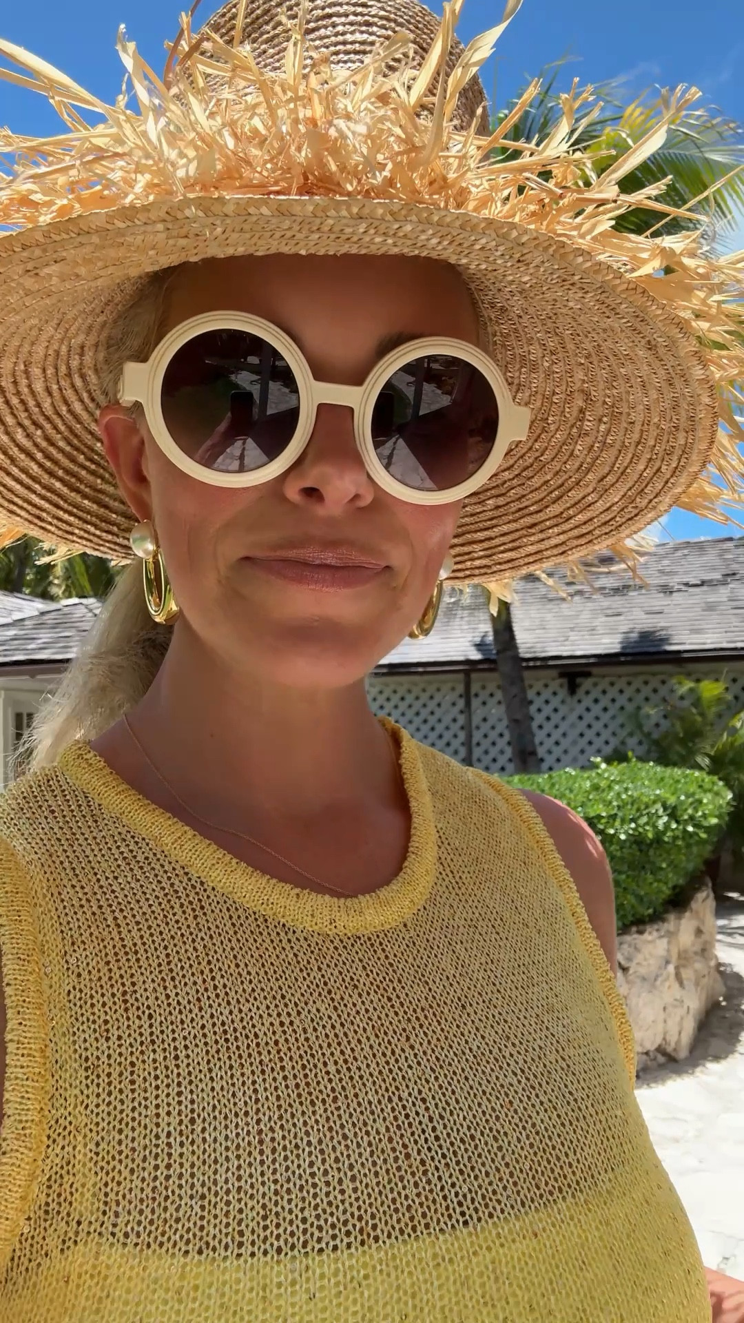 Beach day on Harbour island! Going with a sunny yellow swimsuit and this chic knit coverup + some accessories! ☀️ 

#LTKSwim #LTKFindsUnder100 #LTKBump