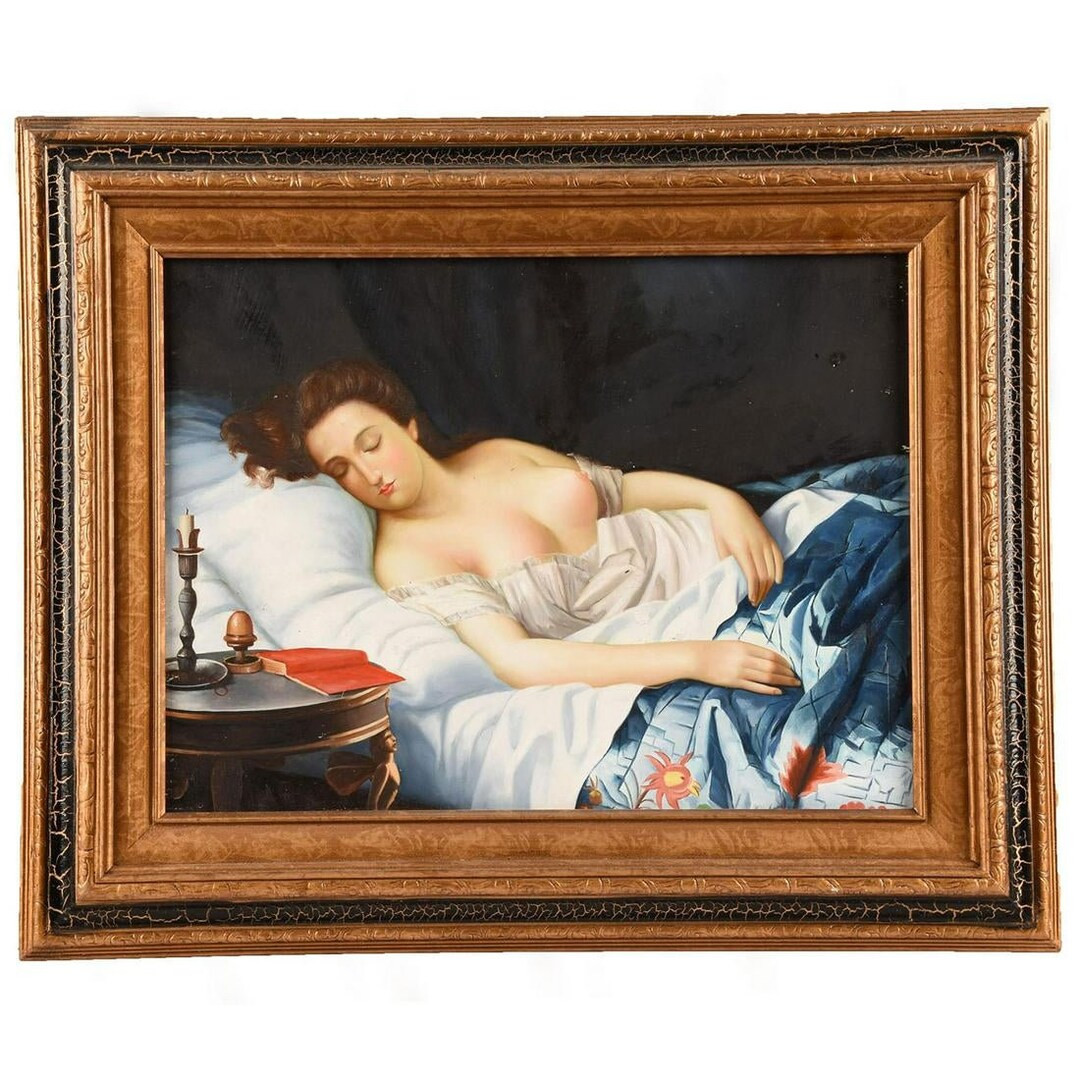 Painting of Semi-nude Woman Sleeping - Etsy | Etsy (US)