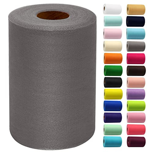 Silver Tulle Fabric Rolls 6 Inch by 100 Yards (300 feet) Fabric Spool Tulle Ribbon for DIY Silver Tutu Bow Baby Shower Birthday Party Wedding Christmas Decorations Craft Supplies | Amazon (US)