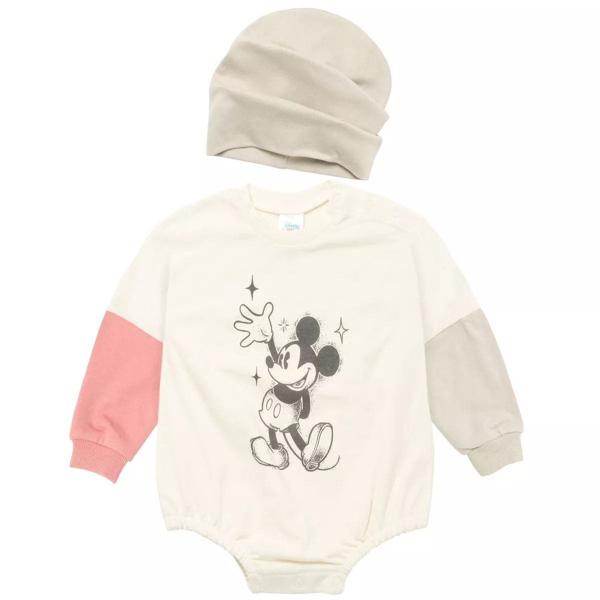 Disney Minnie Mouse Mickey Mouse Winnie the Pooh Baby French Terry Oversized Long Sleeve Bodysuit... | Target