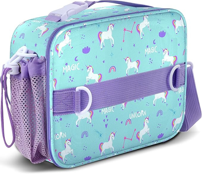 YOLAY Kids Double Insulated Lunch Bag for Girls Boys - Durable Spacious With Zippered Pocket, Adj... | Amazon (US)