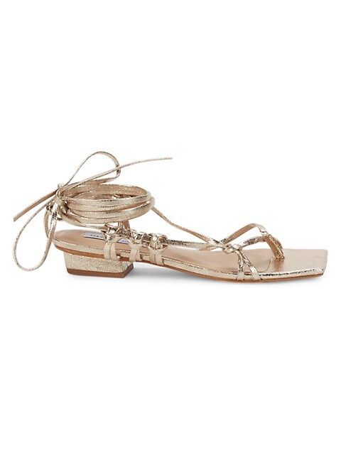 Ankle-Tie Leather Sandals | Saks Fifth Avenue OFF 5TH