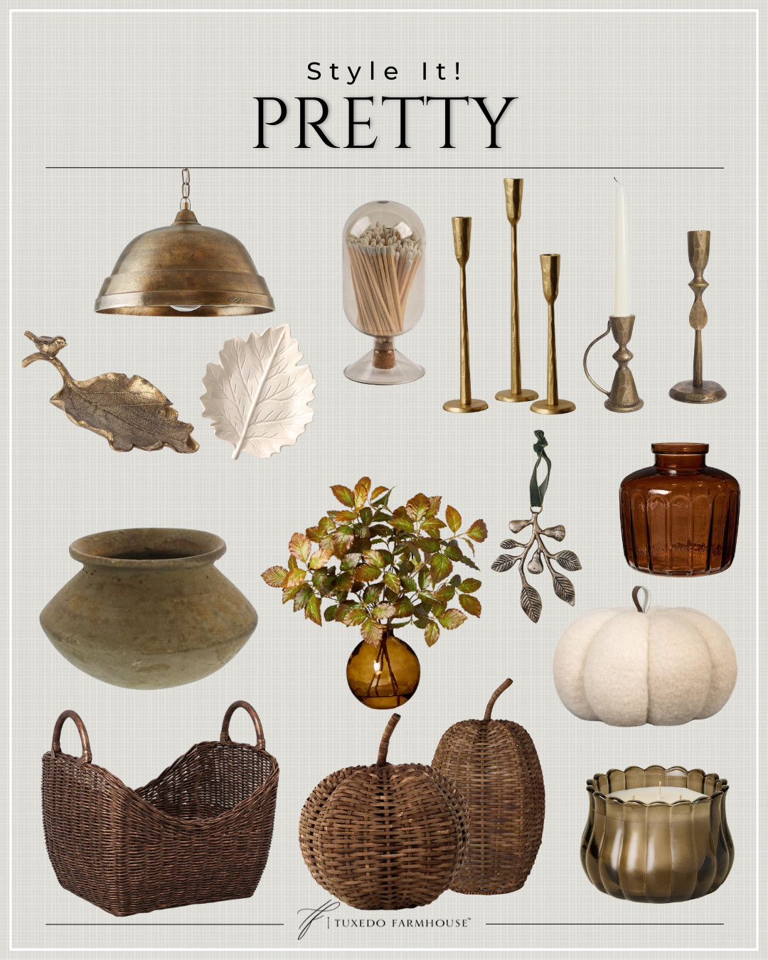 Warm fall textures, rich amber glass, aged brass and woven accents—these are the little details that make a home feel collected and cozy. I love mixing timeless pieces with a few seasonal favorites like rattan pumpkins and soft autumn stems for an easy fall refresh. 🤎🍂

#LTKHome #LTKSeasonal #LTKStyleTip #FallDecor #AmazonHome #CozyHome #FallHome #HomeDecor 

 #LTKSeasonal #LTKHome #LTKSaleAlert