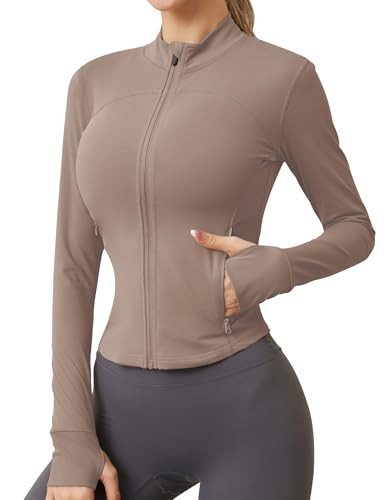 AKEWEI Womens Running Jacket Light Workout Sweater for Women Zip Up Athletic Jacket Women's Yoga Jacket Rose XS | Amazon (US)
