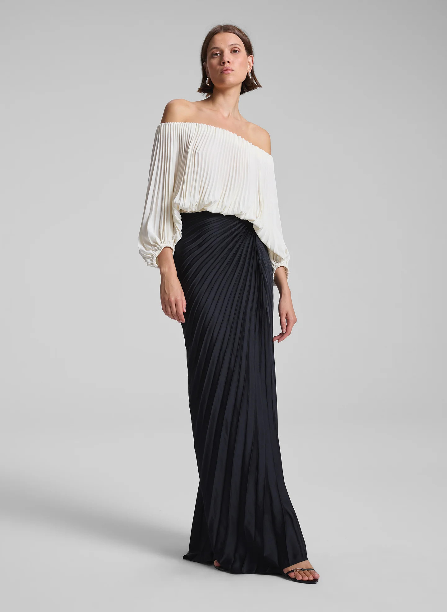 Bianca Satin Pleated Maxi Skirt | A.L.C