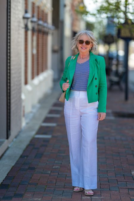 The perfect spring look from Talbots. Green is the color of the season, and this cropped linen jacket is one of my favorites!

#LTKover40 #LTKstyletip #LTKSeasonal