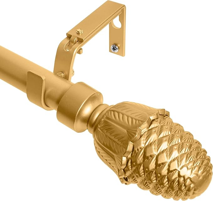 Meriville 1" Diameter Telescoping Single Window Treatment Curtain Rod, 84" to 120", Acorn Finials... | Amazon (US)