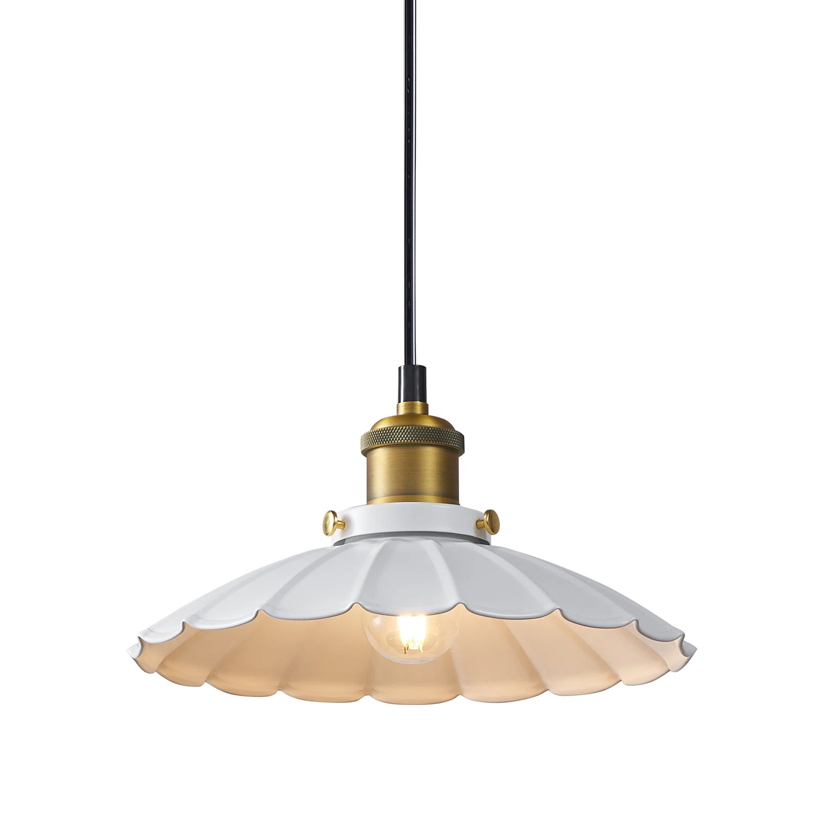 Oyisen White Pendant Lights, Modern Hanging Lamp with 9.8 Inch Industrial Shade for Kitchen Islan... | Wayfair North America