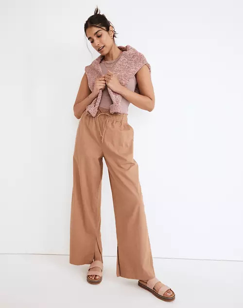 Pull-On High-Rise Wide-Leg Pants: Slit-Hem Edition | Madewell