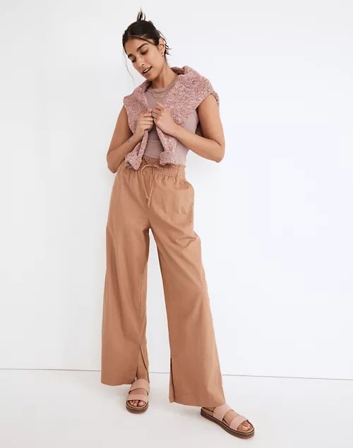 Pull-On High-Rise Wide-Leg Pants: Slit-Hem Edition | Madewell