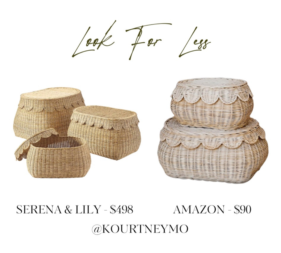 Serena and Lily dupe, look for less, designer inspired home, rattan baskets, storage solutions, Amazon finds

#LTKhome