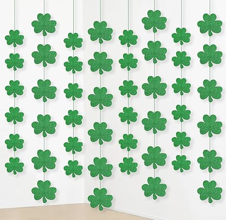 jollylife 12PCS St. Patrick’s Day Shamrock Decorations - Lucky Irish Party Hanging Ornaments Ga... | Amazon (US)