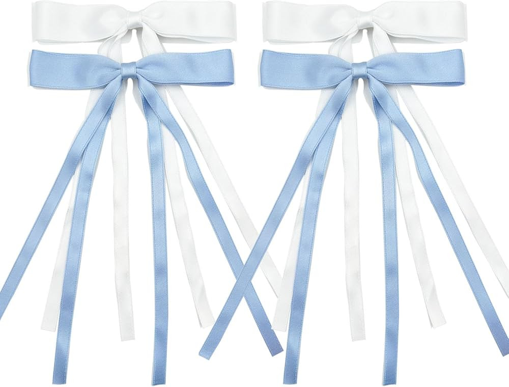 Hair Clips for Women Tassel Ribbon Bowknot With Long Tail, Clip Girl, Solid Accessories Barrettes... | Amazon (US)