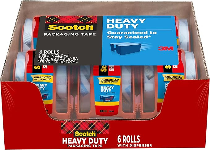 Scotch Heavy Duty Packaging Tape, 1.88" x 22.2 yd, Designed for Packing, Shipping and Mailing, St... | Amazon (US)