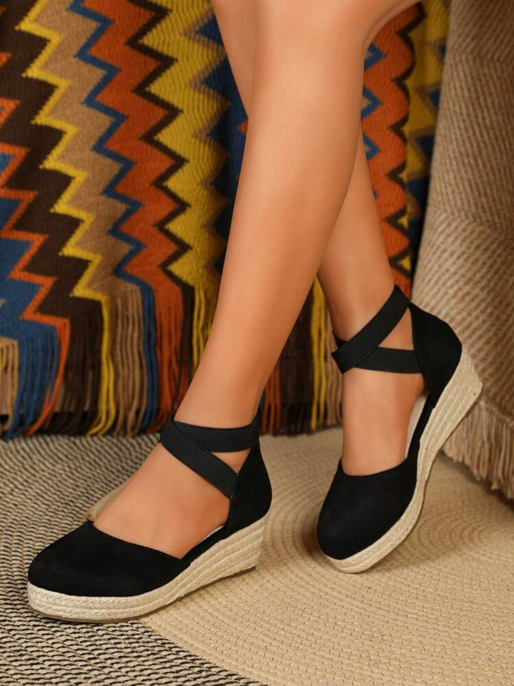 Black Wedge Sandal | SHEIN