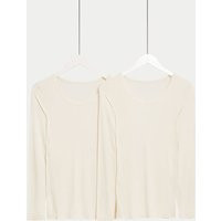 M&S 2 Pack Heatgen™ Thermal Long Sleeve Tops Cream | Marks & Spencer (UK)