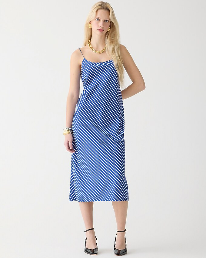 Gwyneth slip dress in stripe luster charmeuse | J. Crew US
