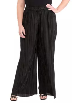 Plus Size Pleated Wide Leg Pants | Belk