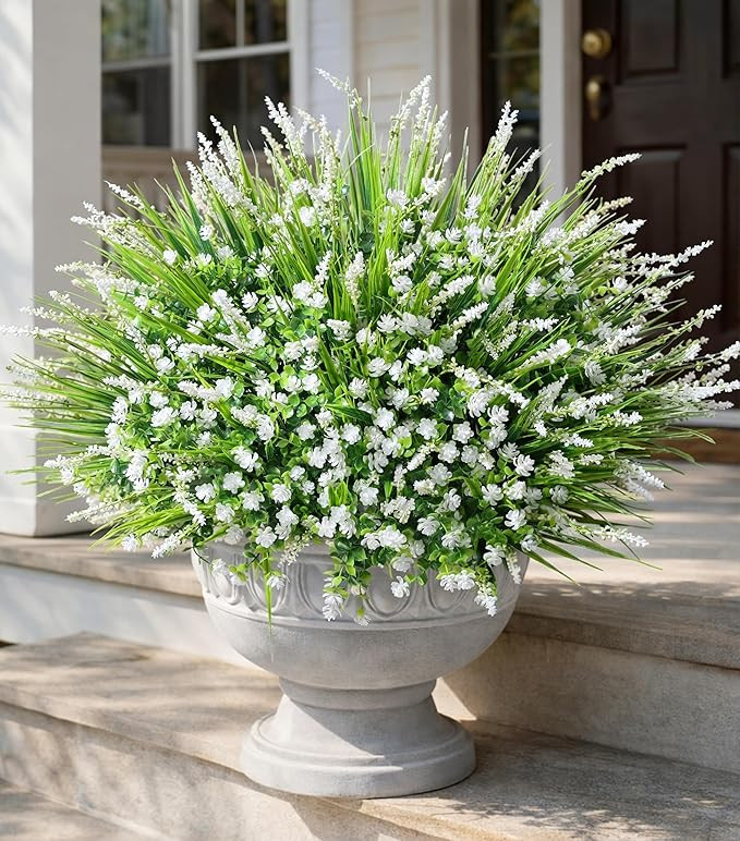 HyeFlora 20 Bundles Artificial Fake Outdoor Plants Flowers for Spring Decoration, UV Resistant Re... | Amazon (US)