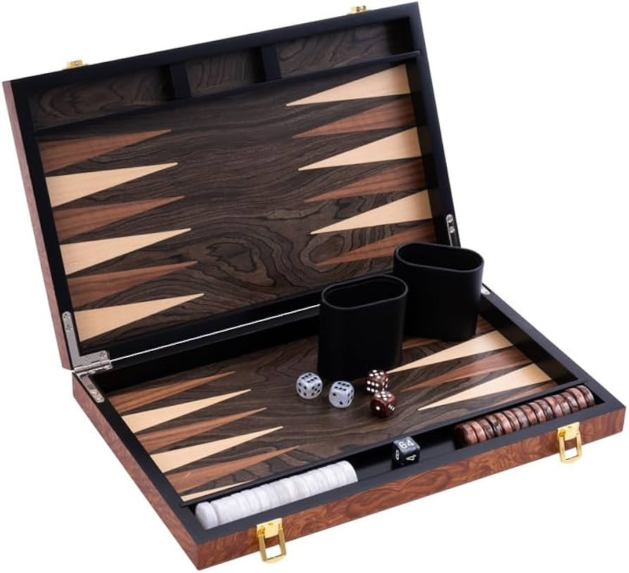 Engelhart- 250540 - Luxus-Backgammon, Rosenholzfurnier, lackiert | Amazon (DE)