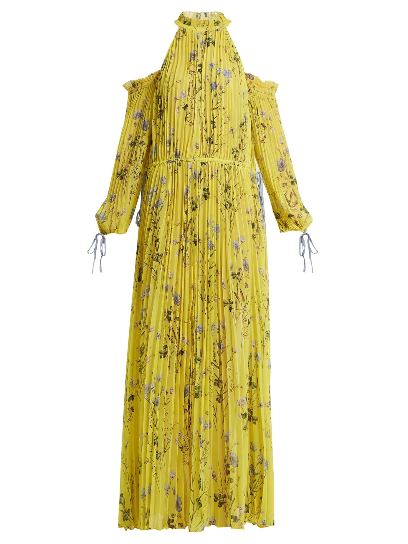 Off-shoulder floral-print pleated dress | Matches (US)