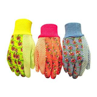 G & F Products Medium Green/Red/Blue Women Soft Jersey Garden Gloves (3-Pair) 1852-3 - The Home D... | The Home Depot
