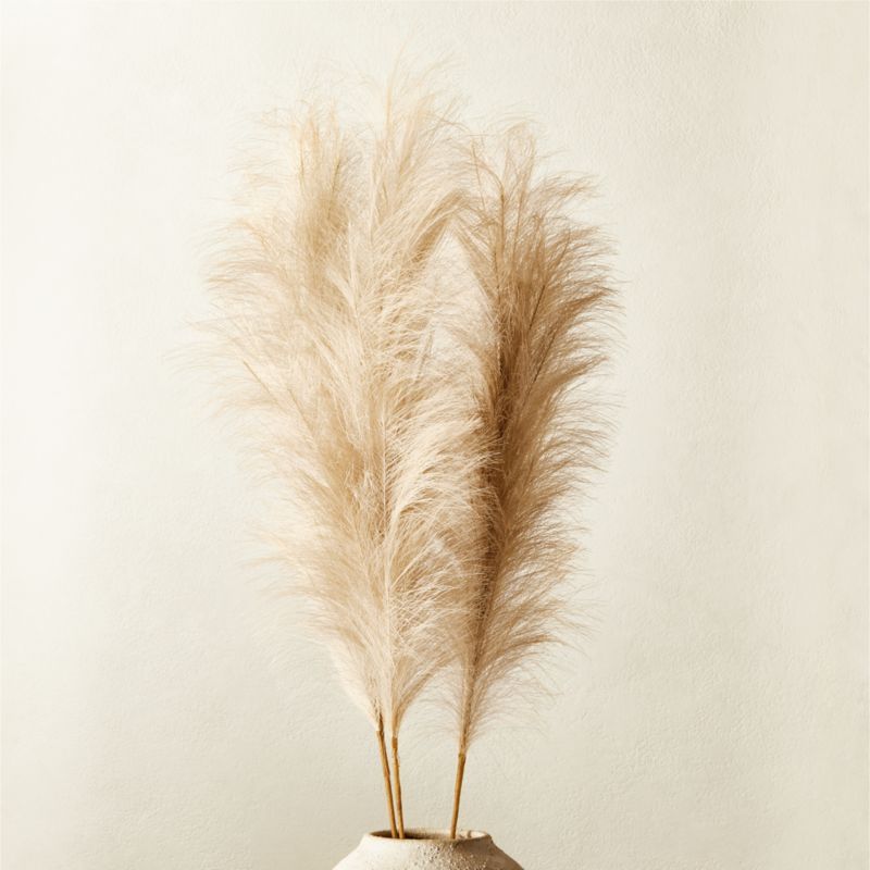 Faux Pampas Grass Taupe Stem 39" Set of 3Purchase now and we'll ship when it's available.    Est... | CB2