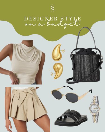 Designer flair, budget-friendly finds! Embrace chic with this Amazon ensemble: flattering top, stylish shorts, and perfect accessories. Elevate your wardrobe without breaking the bank. 

#LTKStyleTip #LTKFindsUnder100 #LTKFindsUnder50