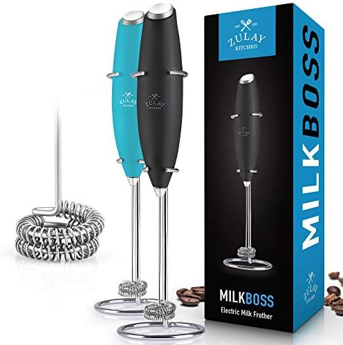 Zulay Double Whisk Milk Frother Handheld Mixer - High Powered Frother For Coffee With Improved Mo... | Amazon (US)