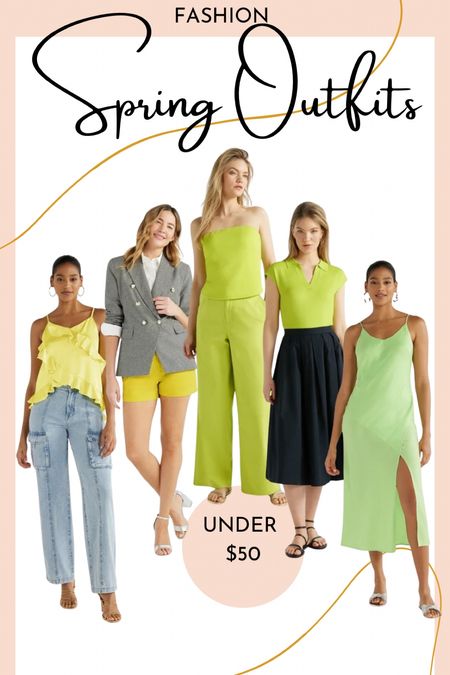 Spring and summer outfit inspo with pops of neon greens and yellows! Shop these colorful fashion finds under $50!

#LTKfindsunder50 #LTKSeasonal #LTKstyletip